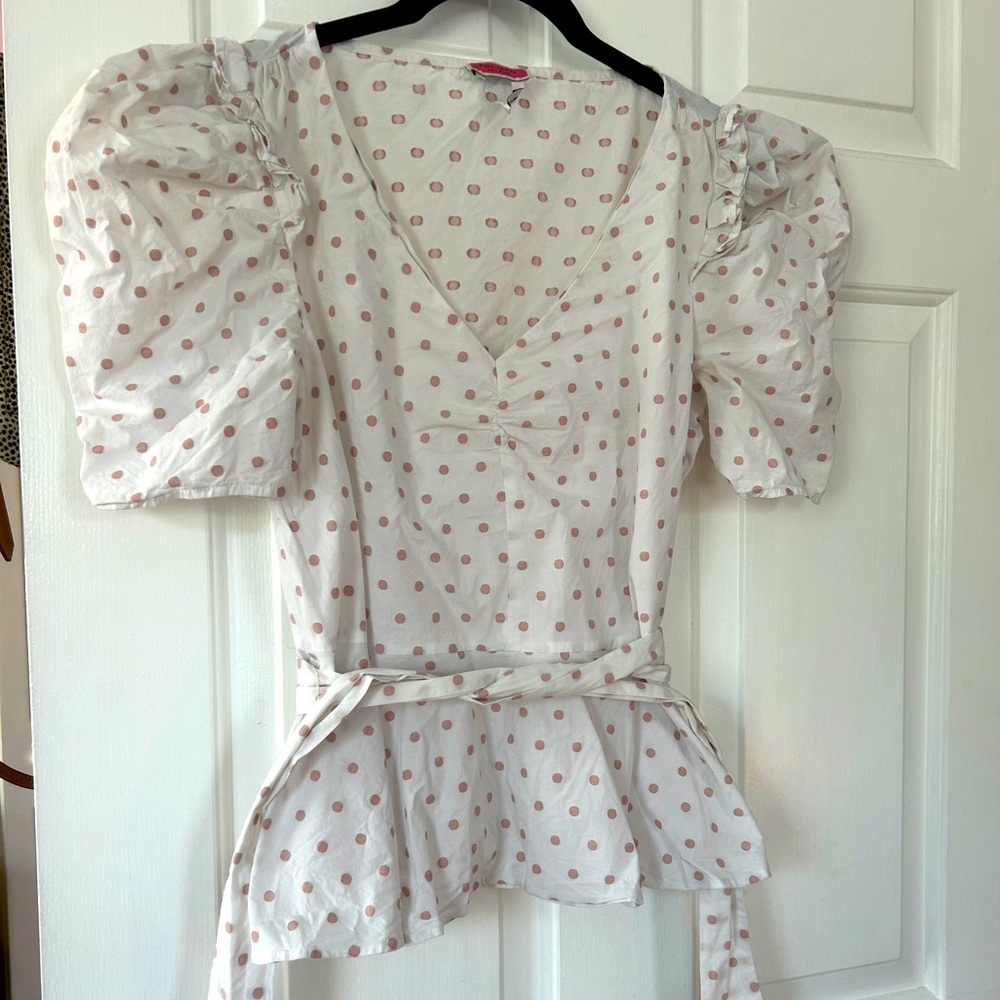 Kate Spade Polka Dot Peplum Blouse